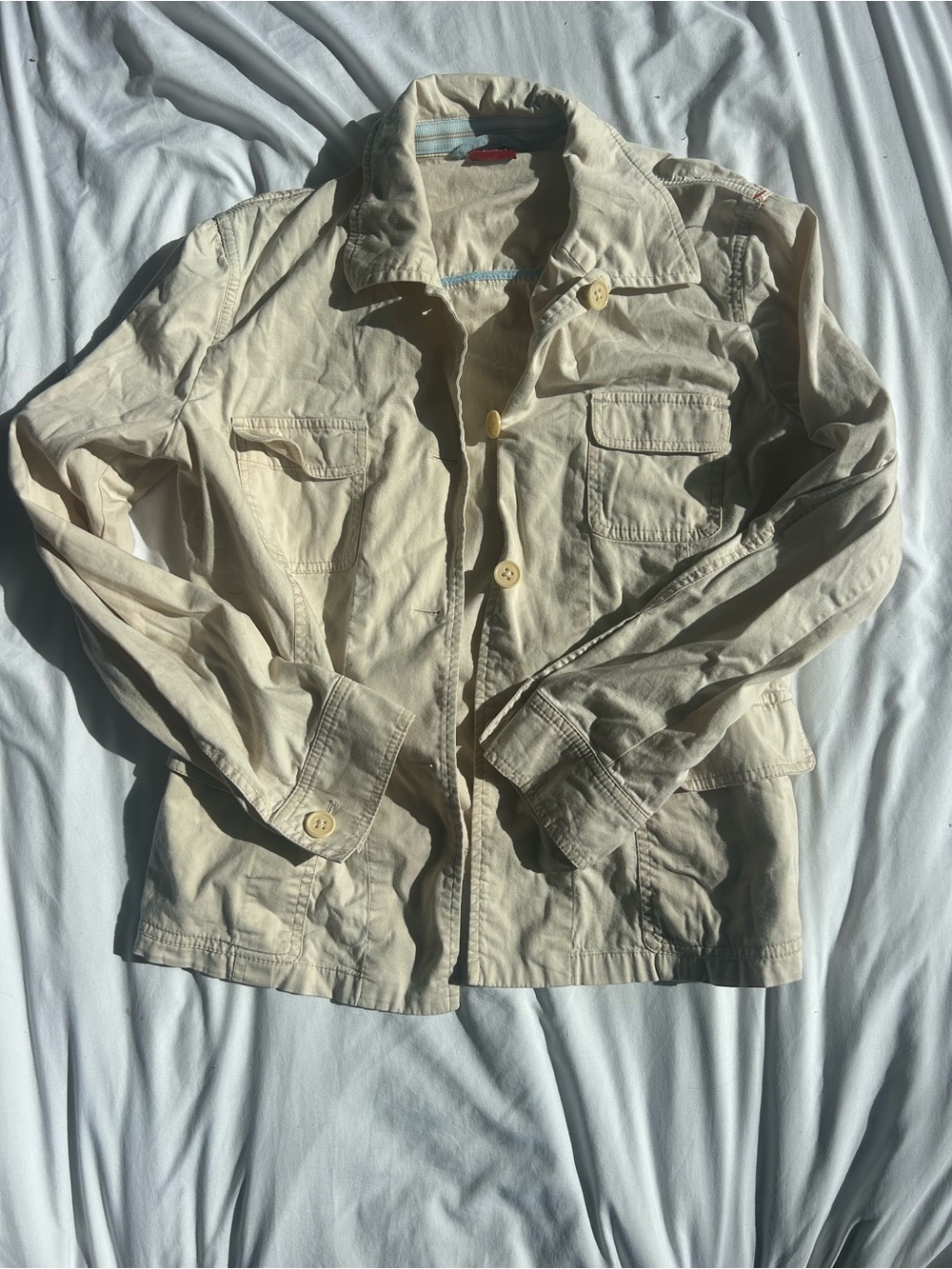 Casual Utility Jacket in Light Beige